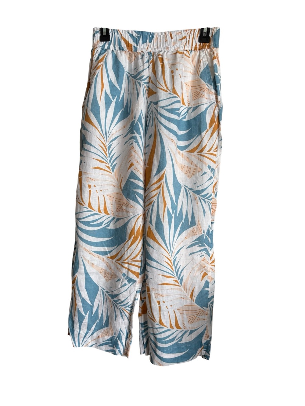 Cynthia rowley 100% linen tropical print crop pants